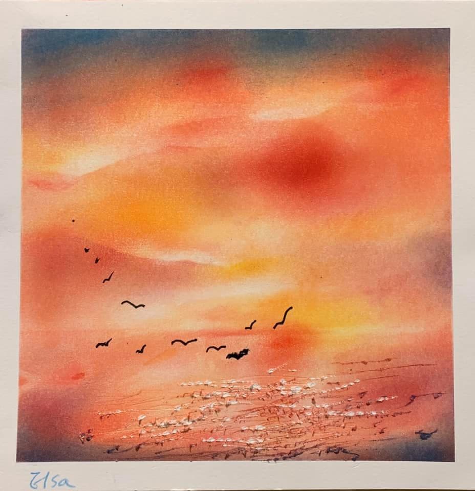 輕粉彩-夕陽