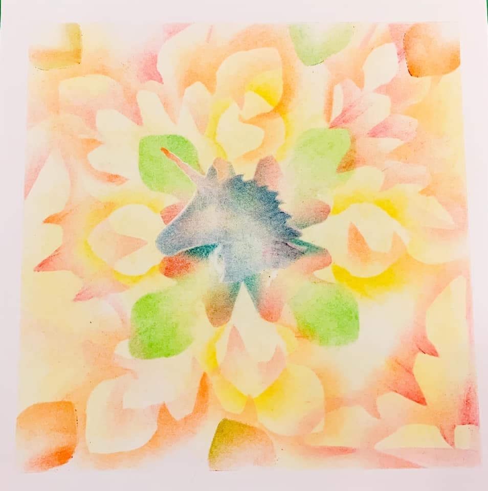 輕粉彩-花間獨角獸